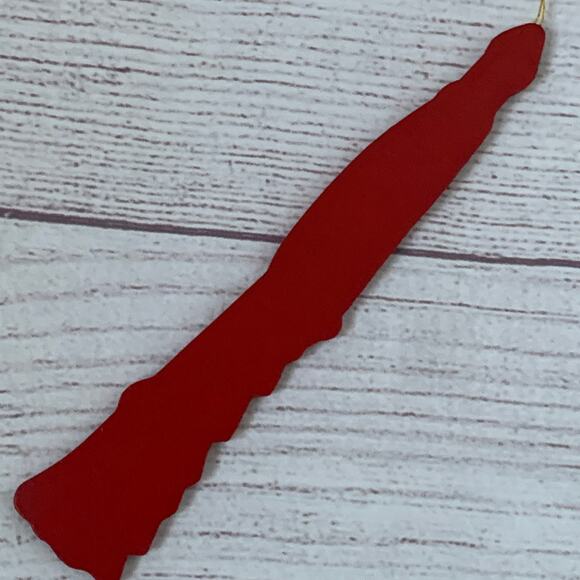 Vintage Wooden Father Christmas Santa Clause Christmas Tree Ornament 6" Tall - Picture 8 of 11